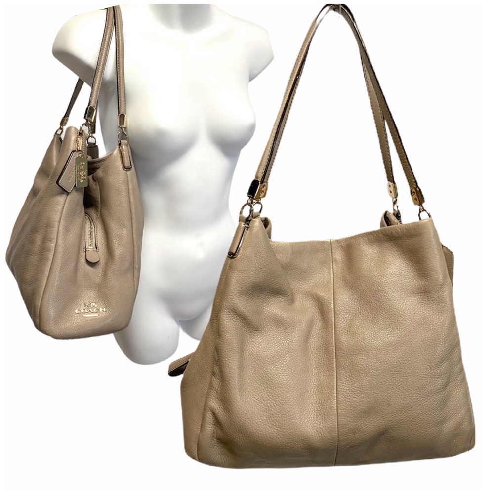COACH Madison Phoebe Tan Beige Taupe Shoulder Bag